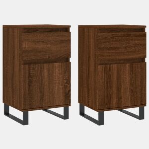 vidaXL Aparadores 2 pcs 40x35x70cm derivados madeira carvalho castanho