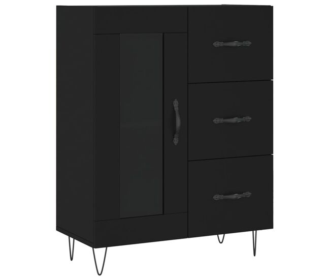 Vidaxl aparador de madera de ingeniería negro 69,5x34x90 cm