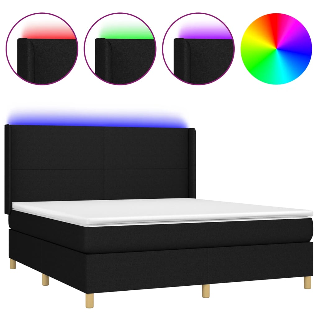 Cama box spring 160x200 Negro