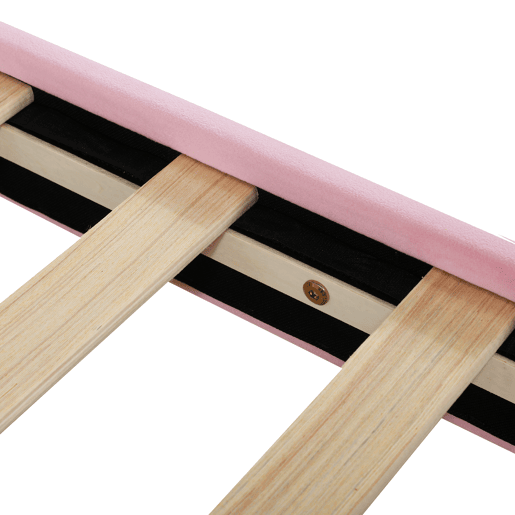 Cama individual 90x200cm para crianças - sofá-cama de veludo - Rosa