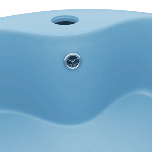 Lavatório - Lavabo - Pia de banheiro com extravasamento 36x13 cm cerâmica azul-claro mate