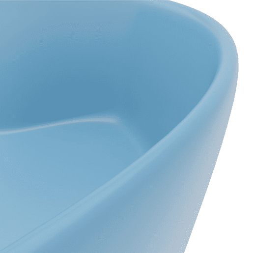 Lavatório - Lavabo - Pia de banheiro com extravasamento 36x13 cm cerâmica azul-claro mate