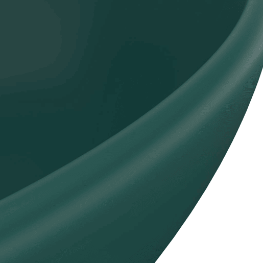 Lavatório - Lavabo - Pia de banheiro luxuoso oval 40x33cm cerâmica verde-escuro mate