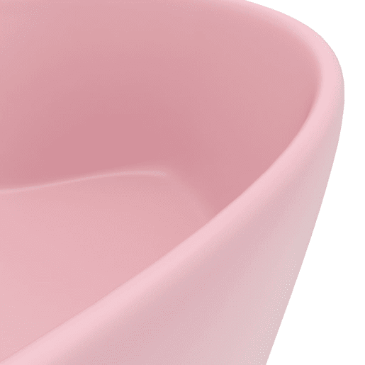 Lavatório - Lavabo - Pia de banheiro com extravasamento 36x13 cm cerâmica rosa mate