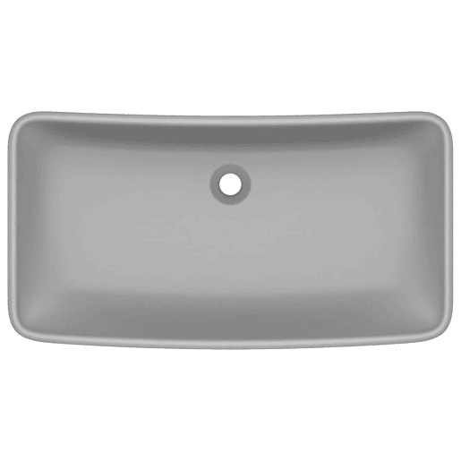 Lavatório - Lavabo - Pia de banheiro luxuoso retangular 71x38 cm cerâmica cinza-claro mate Lavatório - Lavabo - Pia de banheiro luxuoso retangular 71x38 cm cerâmica cinza-claro mate