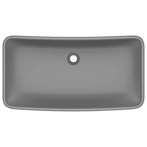 Lavatório - Lavabo - Pia de banheiro luxuoso retangular 71x38cm cerâmica cinza-escuro mate