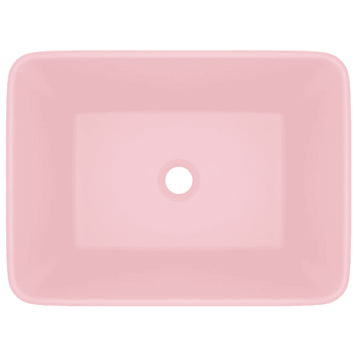 Lavatório - Lavabo - Pia de banheiro luxuoso 41x30x12 cm cerâmica rosa mate