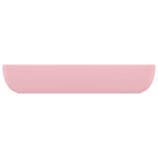 Lavatório - Lavabo - Pia de banheiro luxuoso retangular 71x38 cm cerâmica rosa mate