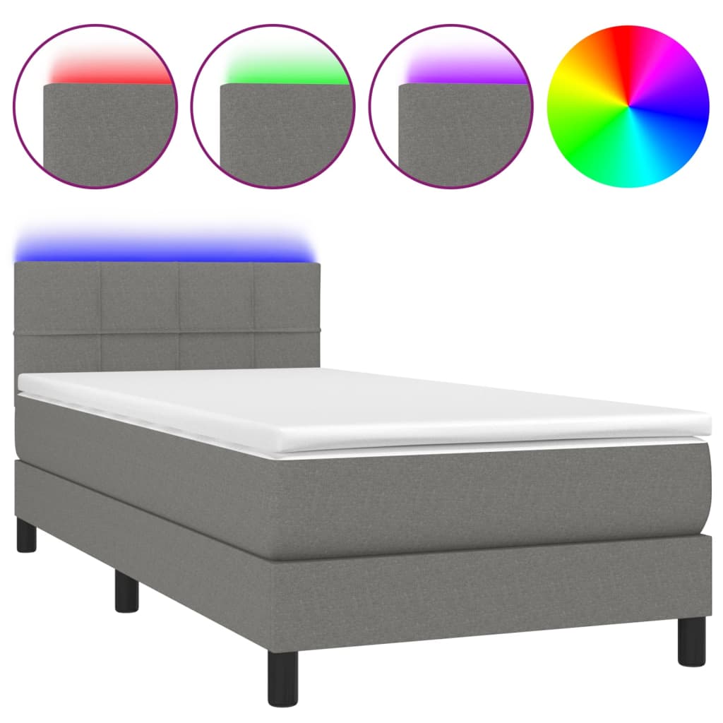 Cama box spring 80x200 Gris Oscuro
