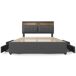 Cama de matrimonio de lino con 4 cajónes 164x204 Cama de matrimonio de lino con 4 cajónes 164x204 Beige