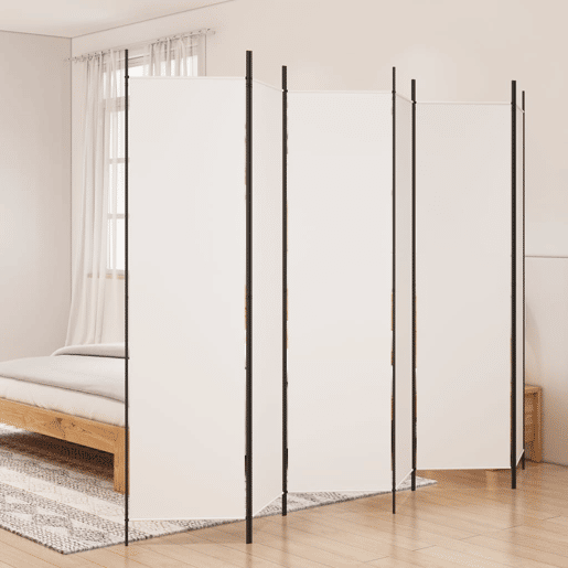 Biombo - Separador de Ambientes com 6 painéis 300x200 cm tecido branco Biombo - Separador de Ambientes com 6 painéis 300x200 cm tecido branco