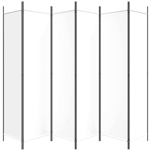 Biombo - Separador de Ambientes com 6 painéis 300x200 cm tecido branco Biombo - Separador de Ambientes com 6 painéis 300x200 cm tecido branco
