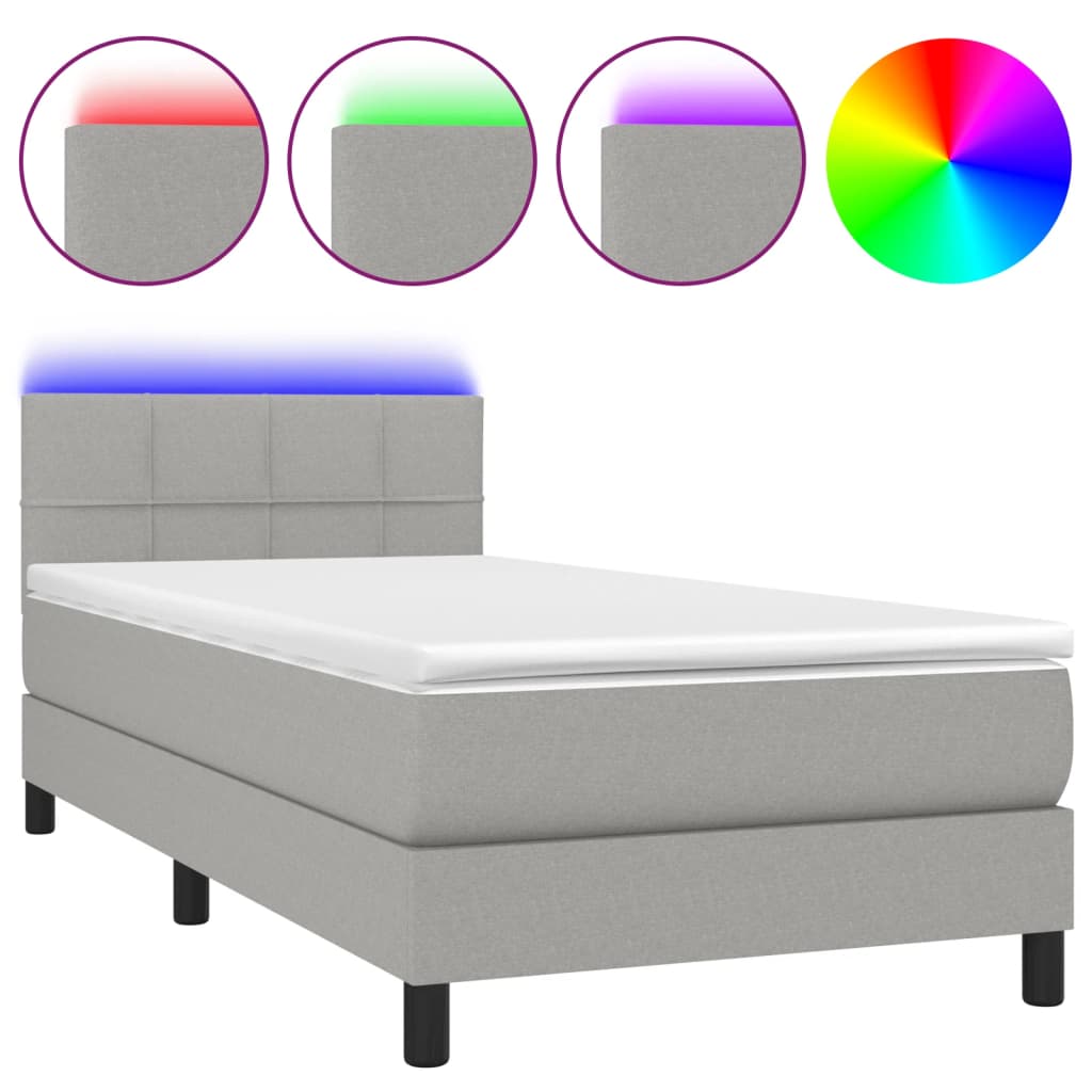 Cama box spring 90x200 Gris