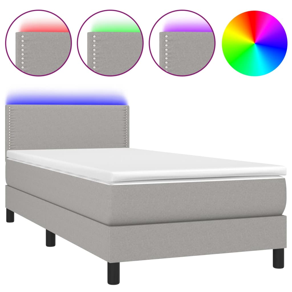 Cama box spring 90x200 Gris