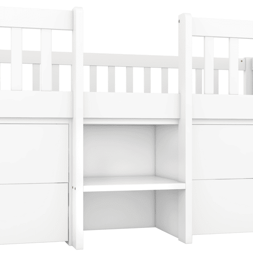 Cama de criança em madeira maciça 90x200cm - com 4 gavetas - Branco (colchão não incluído)