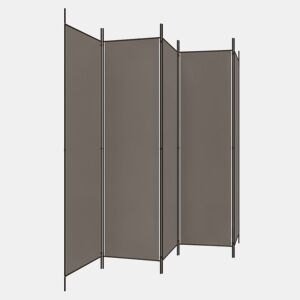 Biombo - Separador de Ambientes - Divisória de quarto com 5 painéis 250x200 cm tecido antracite