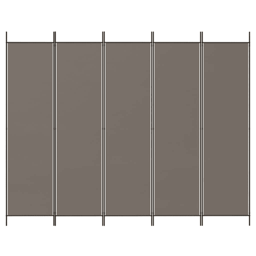 Biombo - Separador de Ambientes - Divisória de quarto com 5 painéis 250x200 cm tecido antracite
