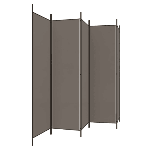 Biombo - Separador de Ambientes - Divisória de quarto com 5 painéis 250x200 cm tecido antracite