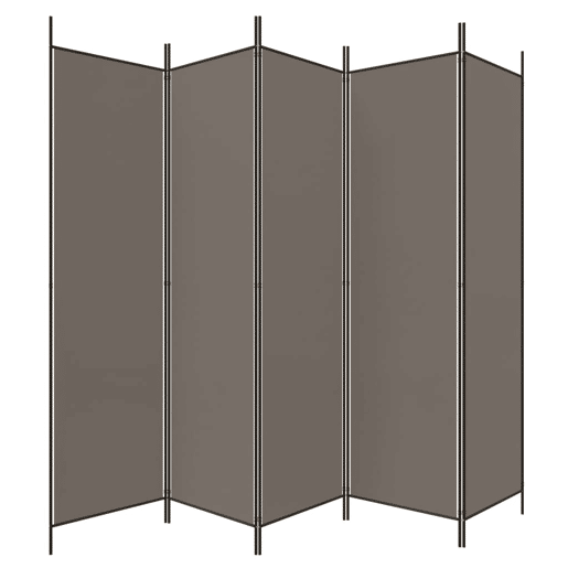 Biombo - Separador de Ambientes - Divisória de quarto com 5 painéis 250x200 cm tecido antracite