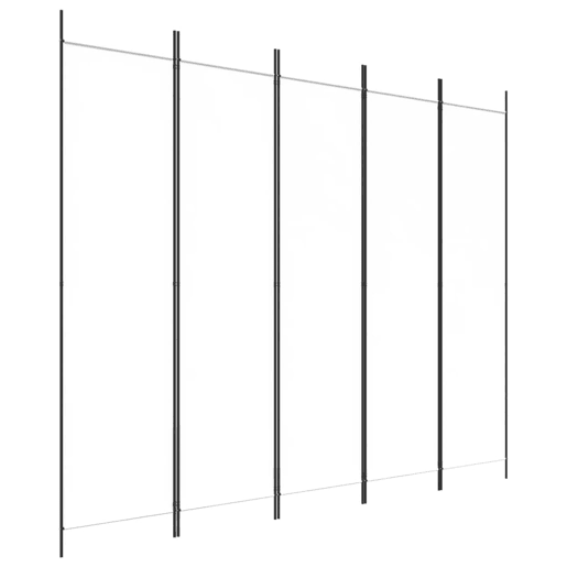 Biombo - Separador de Ambientes com 5 painéis 250x200 cm tecido branco Biombo - Separador de Ambientes com 5 painéis 250x200 cm tecido branco