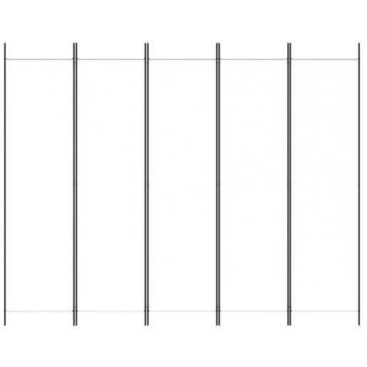 Biombo - Separador de Ambientes com 5 painéis 250x200 cm tecido branco Biombo - Separador de Ambientes com 5 painéis 250x200 cm tecido branco