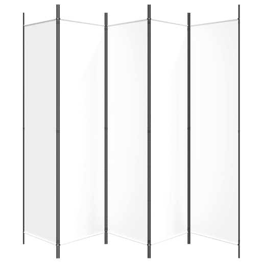 Biombo - Separador de Ambientes com 5 painéis 250x200 cm tecido branco Biombo - Separador de Ambientes com 5 painéis 250x200 cm tecido branco
