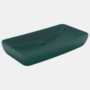 Lavatório - Lavabo - Pia de banheiro luxuoso retangular 71x38cm cerâmica verde-escuro mate