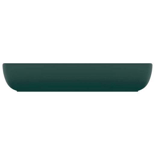 Lavatório - Lavabo - Pia de banheiro luxuoso retangular 71x38cm cerâmica verde-escuro mate Lavatório - Lavabo - Pia de banheiro luxuoso retangular 71x38cm cerâmica verde-escuro mate