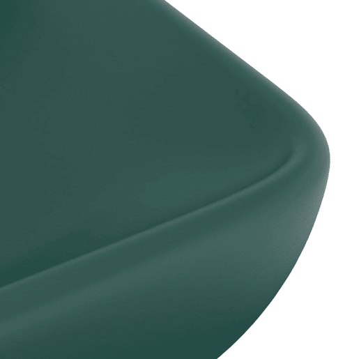 Lavatório - Lavabo - Pia de banheiro luxuoso retangular 71x38cm cerâmica verde-escuro mate Lavatório - Lavabo - Pia de banheiro luxuoso retangular 71x38cm cerâmica verde-escuro mate