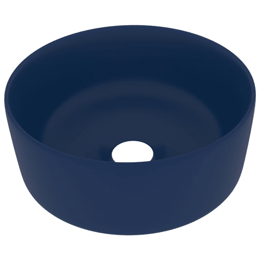 Lavatório - Lavabo - Pia de banheiro luxuoso redondo 40x15cm cerâmica azul-escuro mate