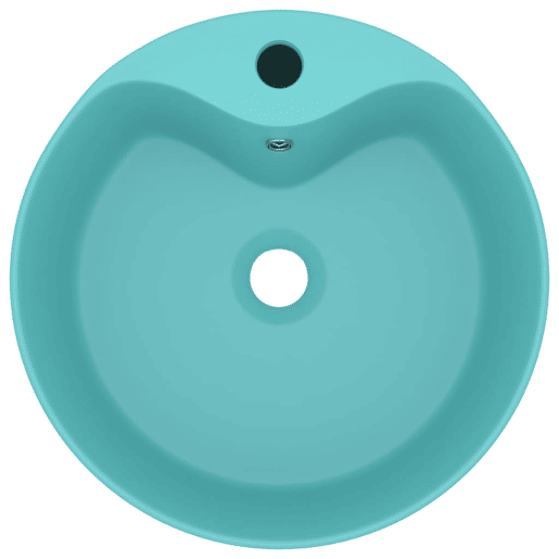 Lavatório - Lavabo - Pia de banheiro com extravasamento 36x13 cm cerâmica verde-claro mate