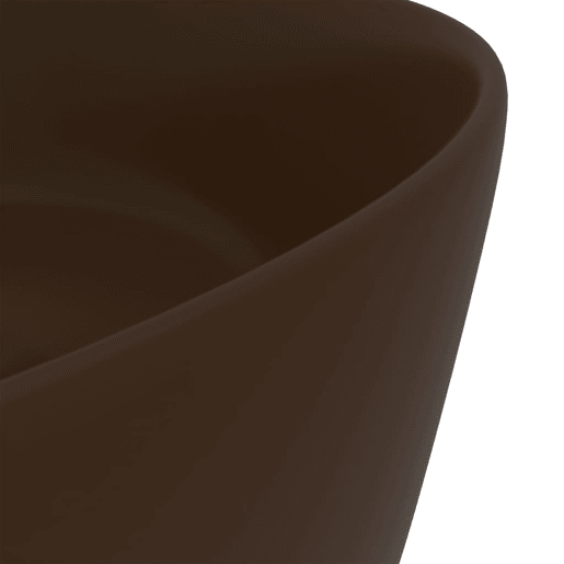 Lavatório - Lavabo - Pia de banheiro luxuoso redondo 40x15cm cerâmica castanho-escuro mate