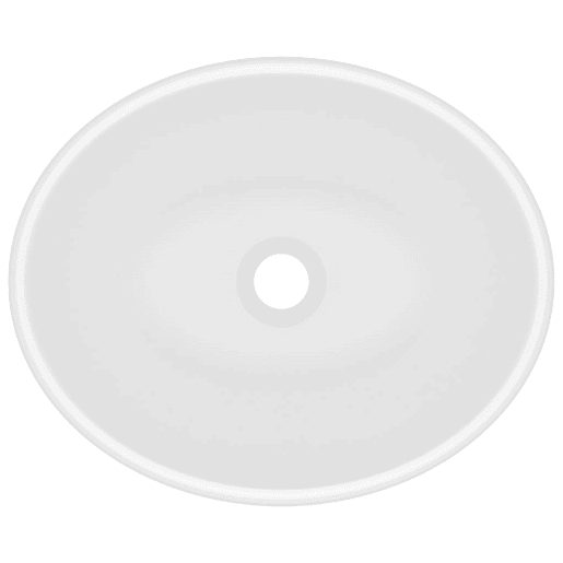 Lavatório - Lavabo - Pia de banheiro luxuoso formato oval 40x33 cm cerâmica branco mate