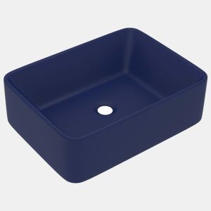 Lavatório - Lavabo - Pia de banheiro luxuoso 41x30x12 cm cerâmica azul-escuro mate