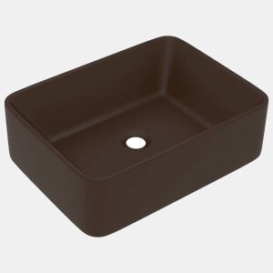 Lavatório - Lavabo - Pia de banheiro luxuoso 41x30x12 cm cerâmica castanho-escuro mate