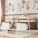 Cama alta para niños 97x198 Cama alta para niños 97x198 Natural/ Blanco