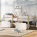 Cama alta para niños 97x198 Cama alta para niños 97x198 Natural/ Blanco