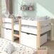 Cama alta para niños 97x198 Cama alta para niños 97x198 Natural/ Blanco