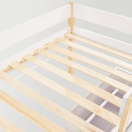 Cama mezzanine em pinho maciço com gavetas - 90x190 cm - Branco