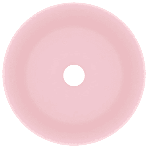 Lavatório - Lavabo - Pia de banheiro luxuoso redondo 40x15 cm cerâmica rosa mate