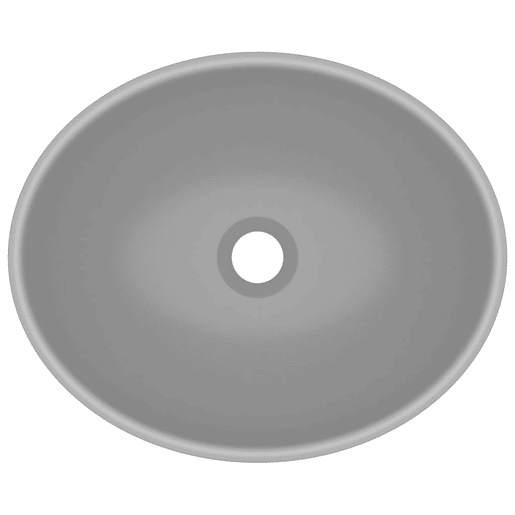 Lavatório - Lavabo - Pia de banheiro luxuoso oval 40x33cm cerâmica cinzento-claro mate