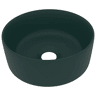 Lavatório - Lavabo - Pia de banheiro luxuoso redondo 40x15cm cerâmica verde-escuro mate