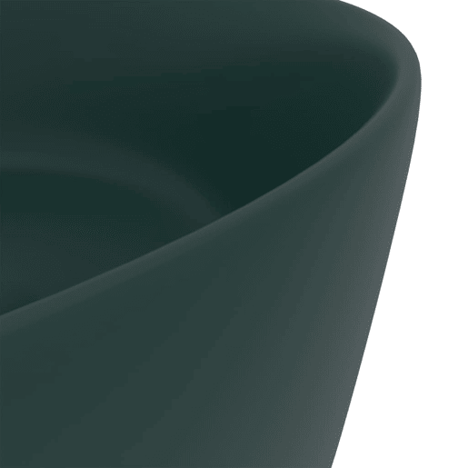 Lavatório - Lavabo - Pia de banheiro luxuoso redondo 40x15cm cerâmica verde-escuro mate