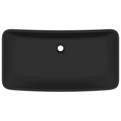 Lavatório - Lavabo - Pia de banheiro luxuoso retangular 71x38 cm cerâmica preto mate