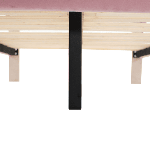 Cama de veludo para criança 90x200cm com LED - cabeceira em forma de concha - com estrado de molas - Rosa