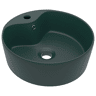 Lavatório - Lavabo - Pia de banheiro c extravasamento 36x13cm cerâmica verde-escuro mate