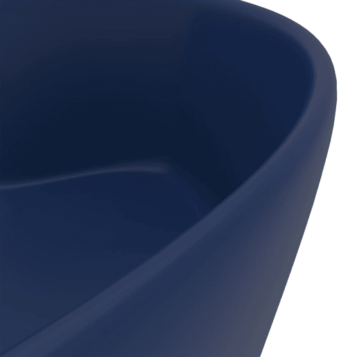Lavatório - Lavabo - Pia de banheiro c extravasamento 36x13cm cerâmica azul-escuro mate