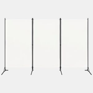 Biombo - Separador de Ambientes - Divisória de quarto com 3 painéis 260x180 cm tecido branco