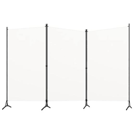Biombo - Separador de Ambientes - Divisória de quarto com 3 painéis 260x180 cm tecido branco