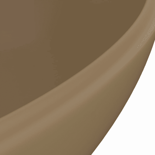 Lavatório - Lavabo - Pia de banheiro luxuoso formato oval 40x33 cm cerâmica creme mate